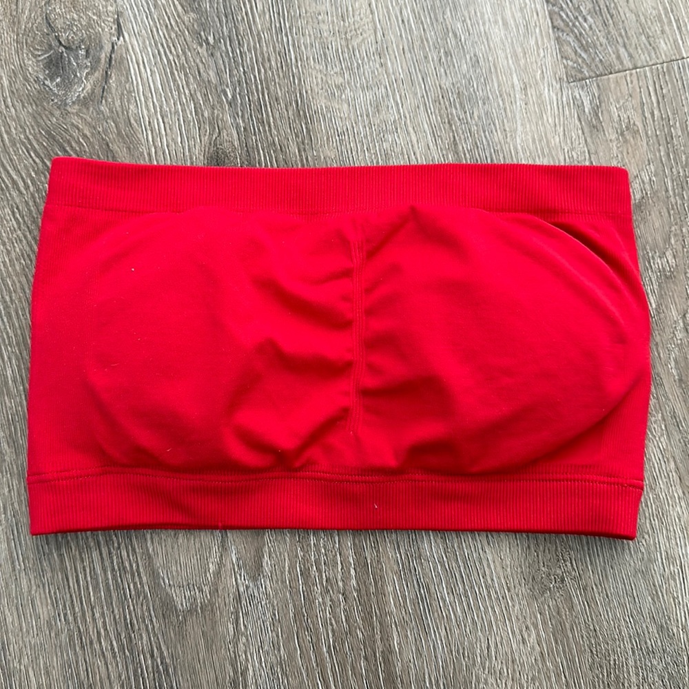 Red strapless bralette